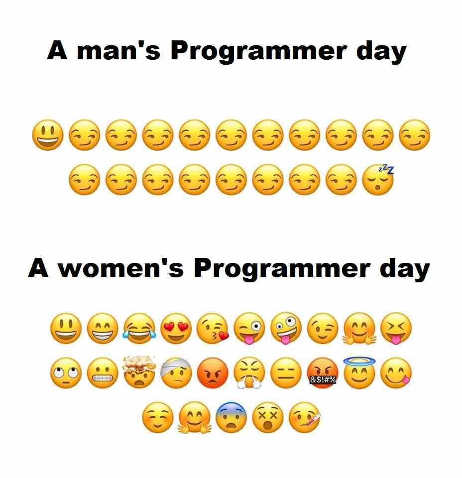 A man's Programmer day VS A women's Programmer day