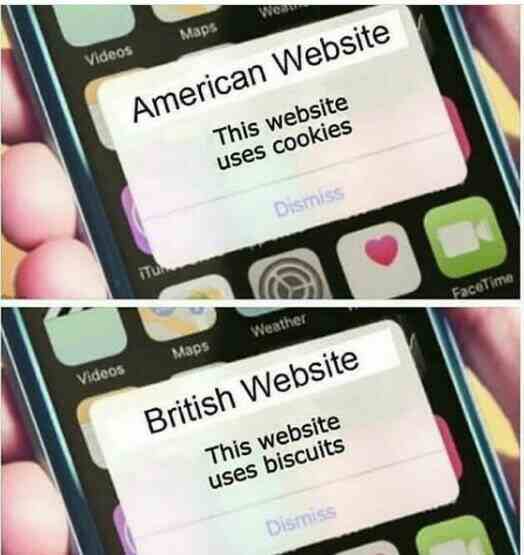 American Website vs British Website