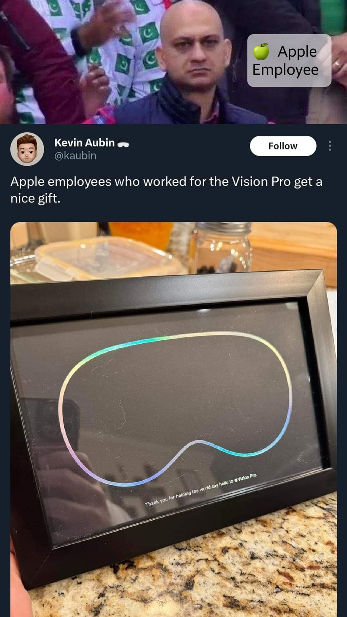 Apple employees who worked for the Vision pro get a nice gift