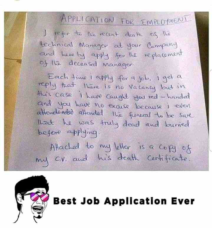 Best Job Application Ever