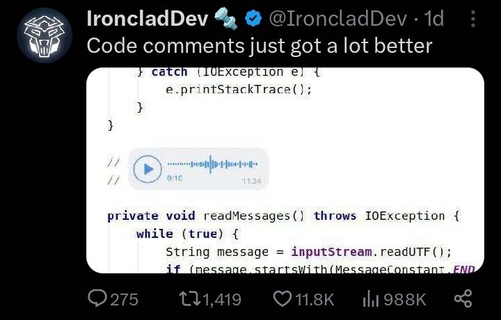 Code comment just got a lot better
