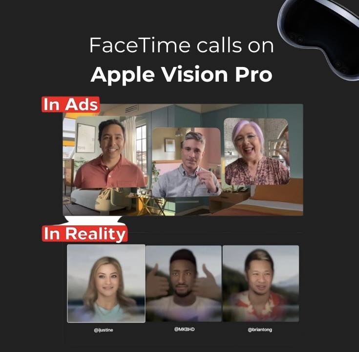 Facetime calls on Apple Vision Pro