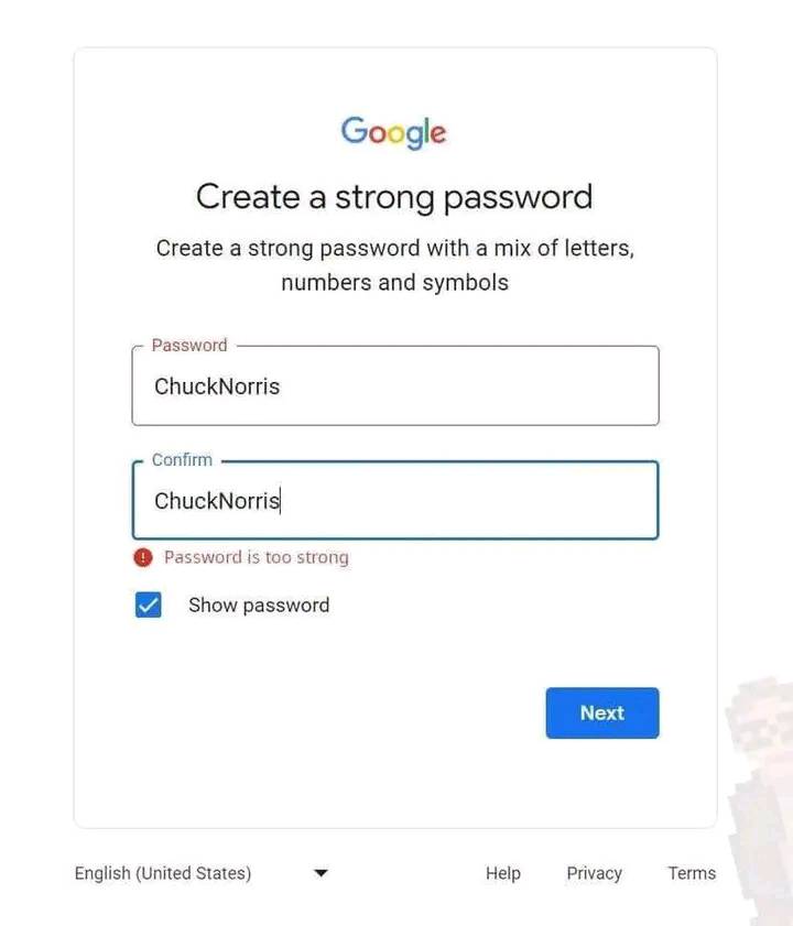 How can create a strong password