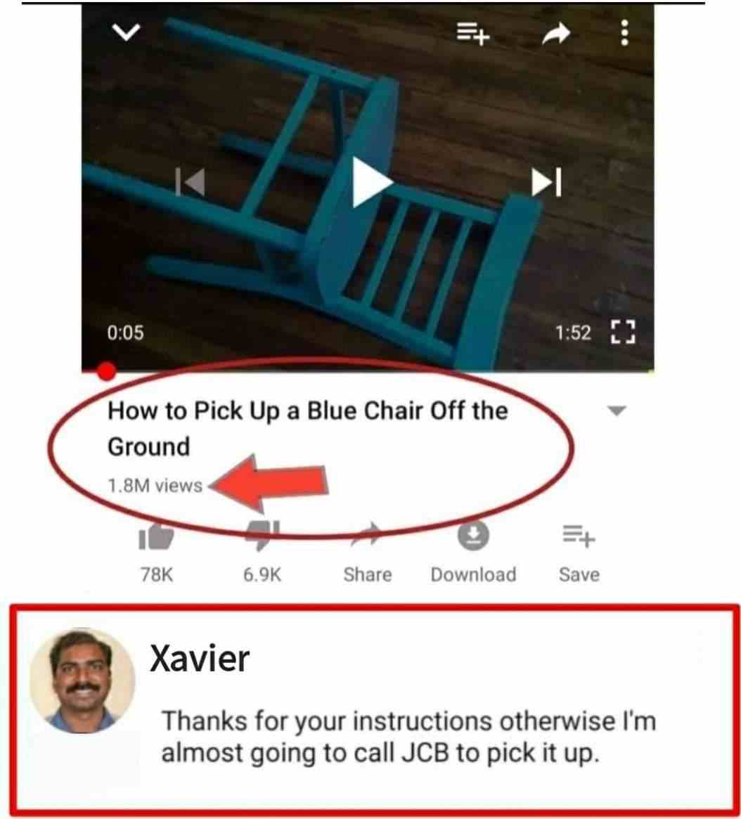 How to Pick Up a Blue Chair Off the Ground