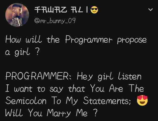 How will the programmer propose a girl?