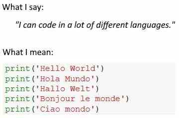 I can code in a lot different languages too