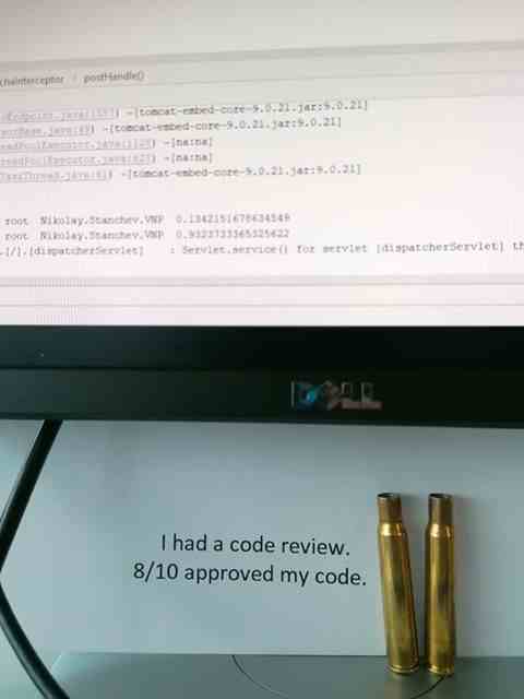 I had a code review 8/10 approved my code
