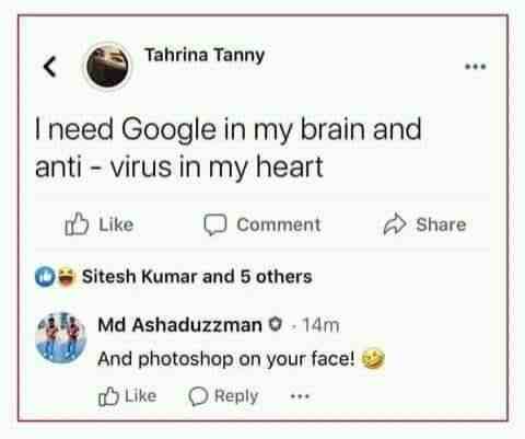 I need Google in my brain and anti-Virus in my heart
