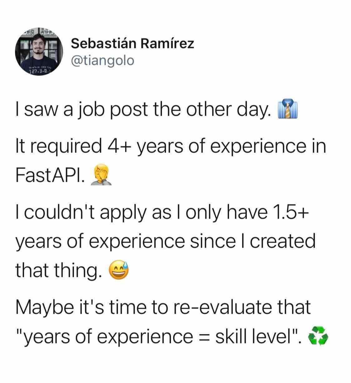 I saw a job post the other day