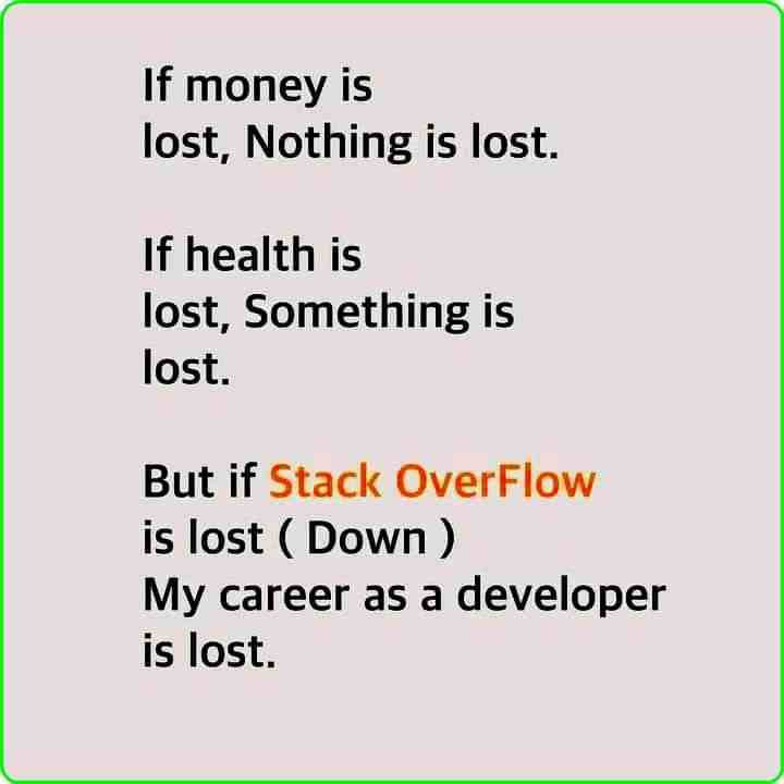 If money is lost, Nothing is lost