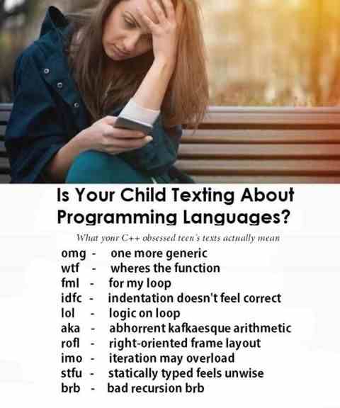 Is Your Child Texting about programming languages?