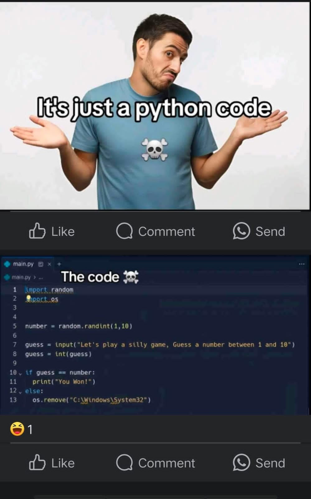 It's just a python code