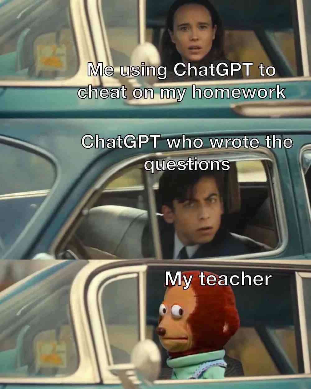 Me using ChatGPT to cheat on my homework