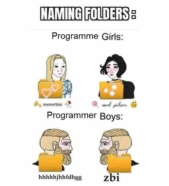 Naming Folders Programmer Girls vs Programmer Boys