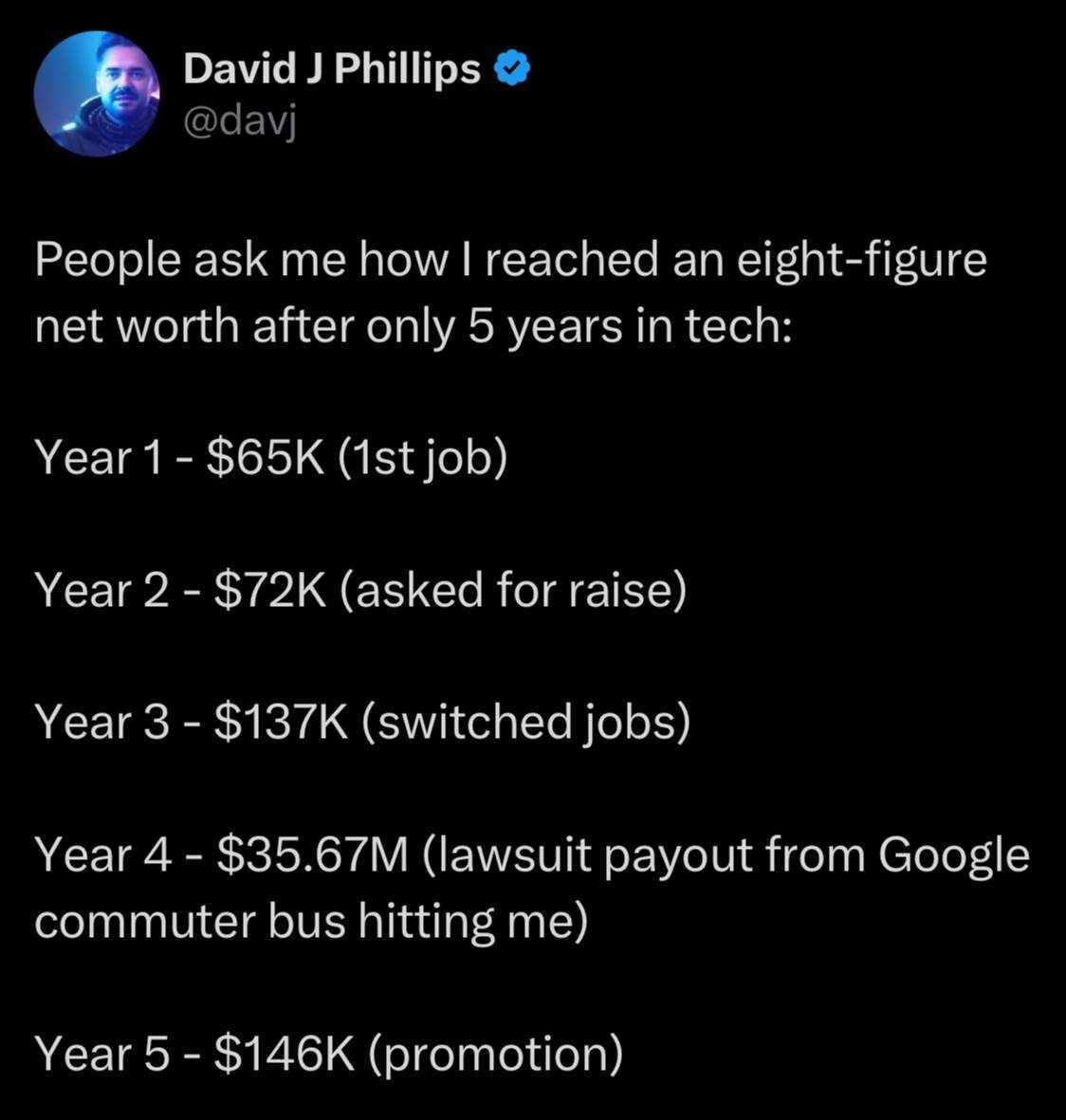Net worth after only 5 years in tech