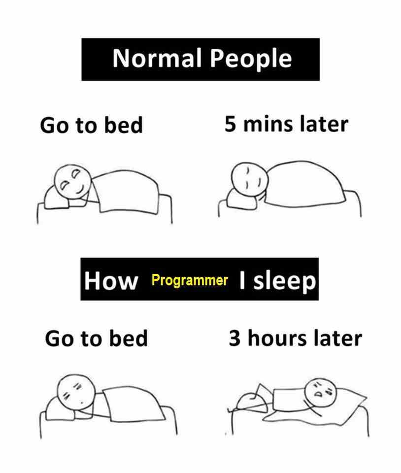Normal people sleep vs How programmer sleep