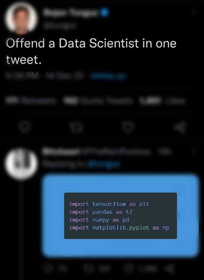 Offend a Data Scientist in one tweet