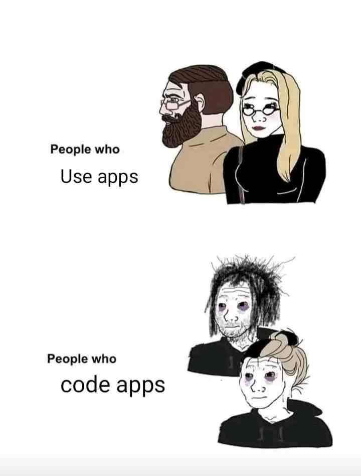 People who use apps vs People who code apps
