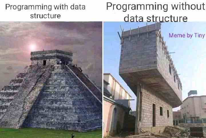 Programming with data structure vs Programming without data structure