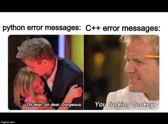Python error messages vs C++ error messages