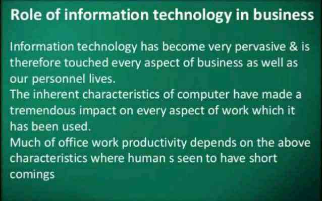 Role of information technology in business