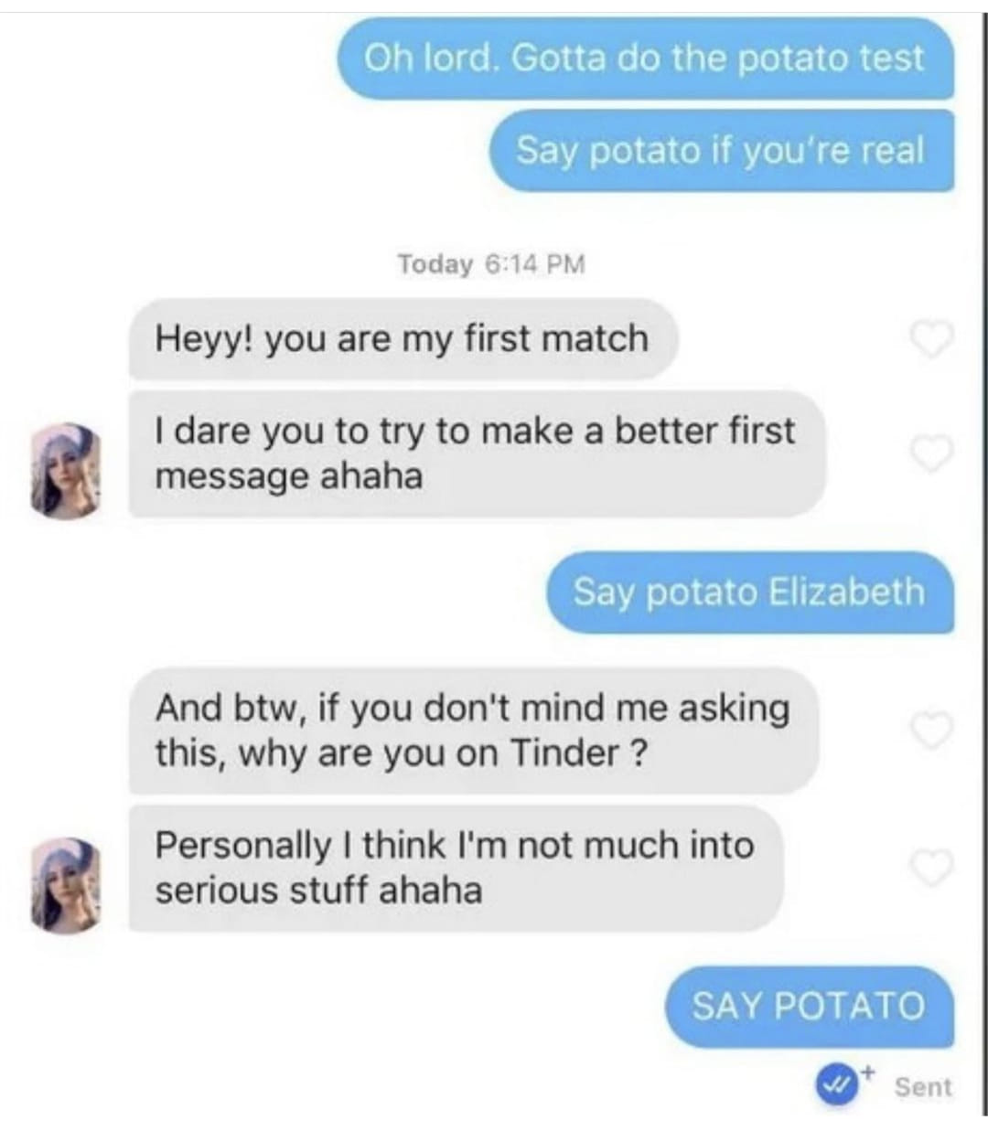 Security 101 Always do the potato test