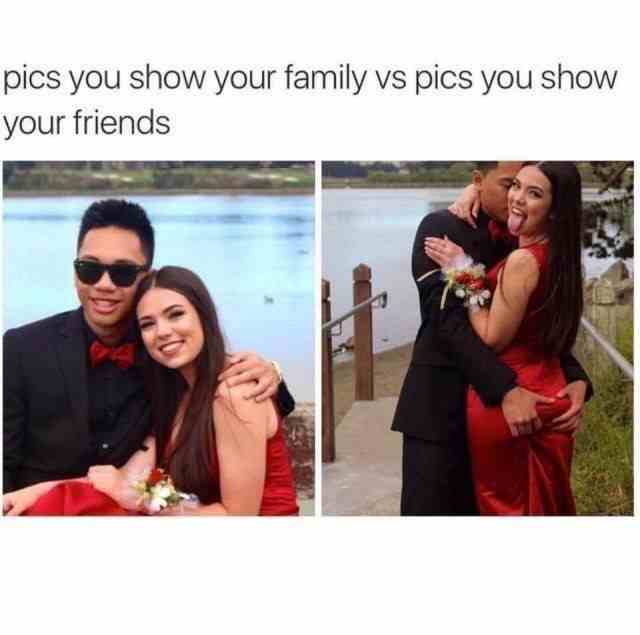 show your family vs your friends