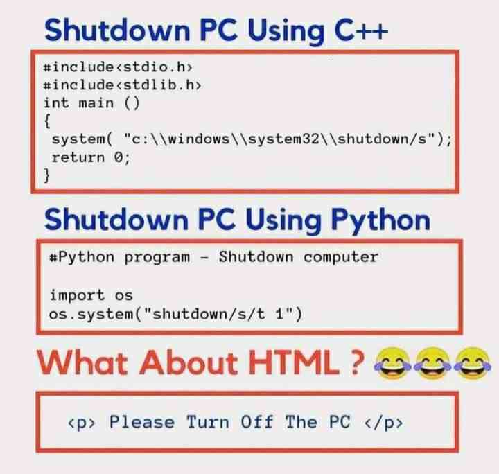 Shutdown Pc using C++ , Python , HTML