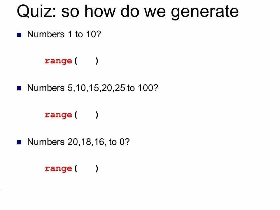 So how do we generate Numbers