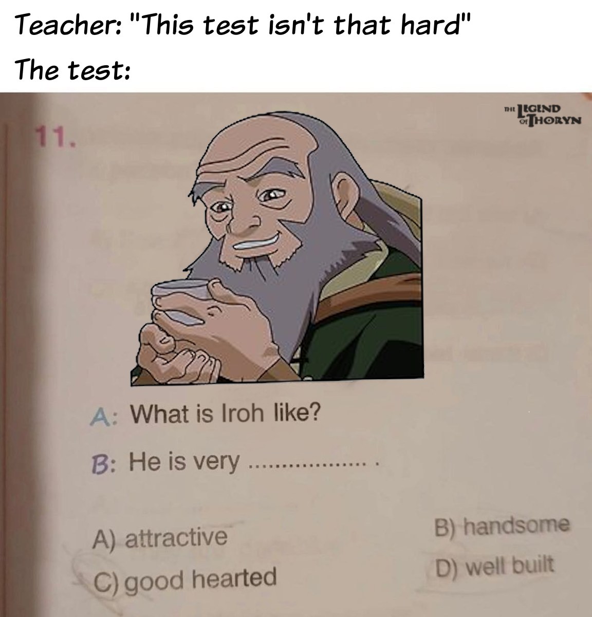 Teacher this test isn't that hard
