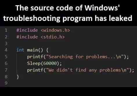 The source code of windows
