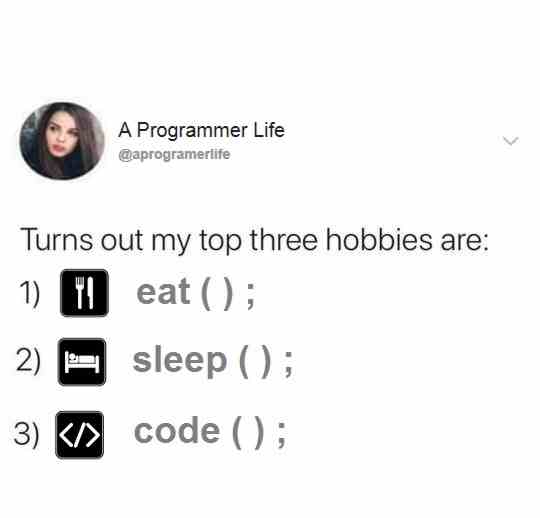 Turns out my top three hobbies are