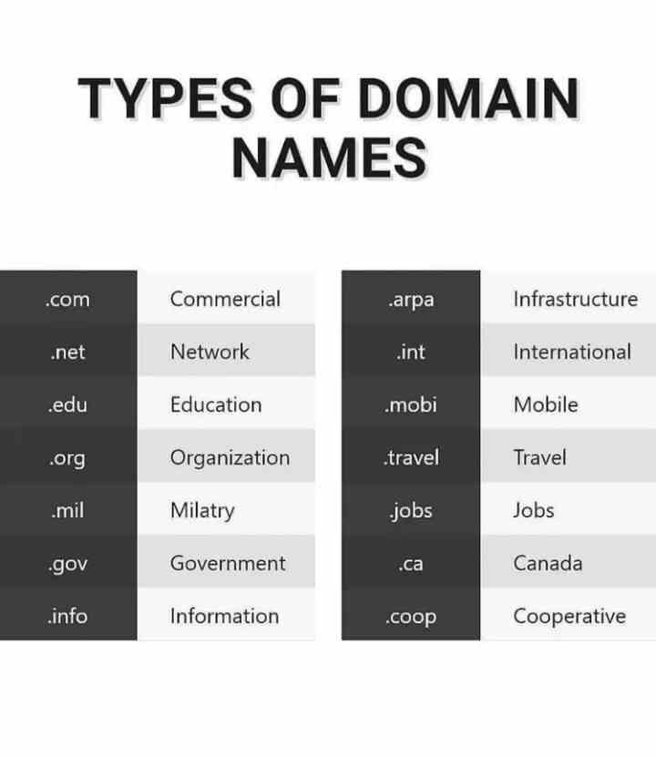 Types Of Domain Names