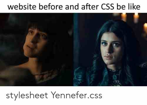 Website before and after CSS be like