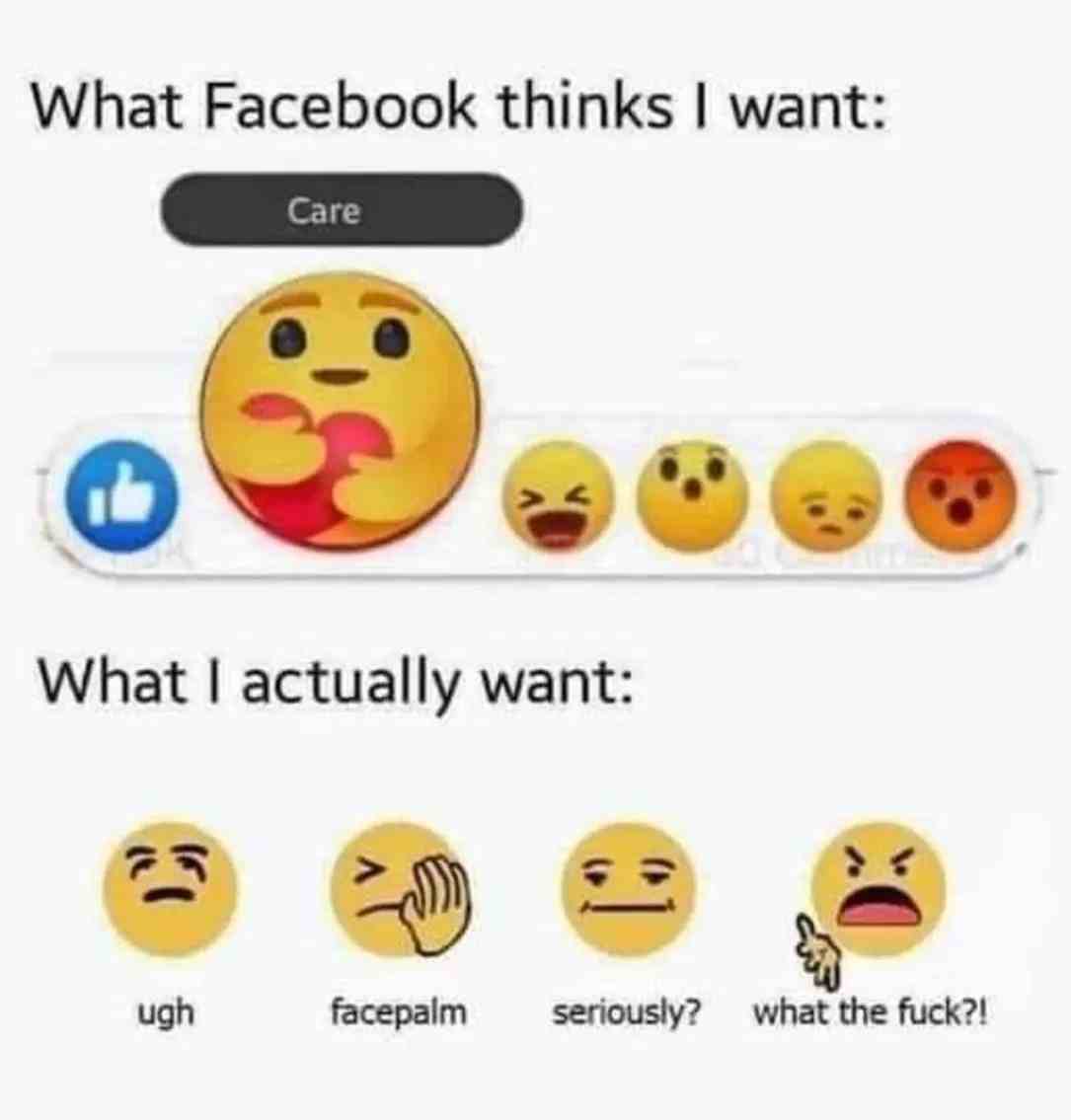 What Facebook thinks i want & what i actually want