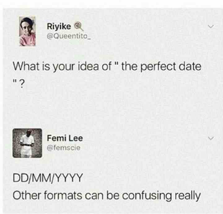 what is your idea of the perfect date