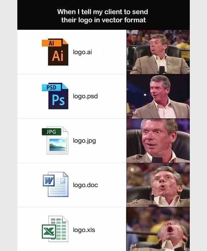 When i tell my client to send their logo in vector format