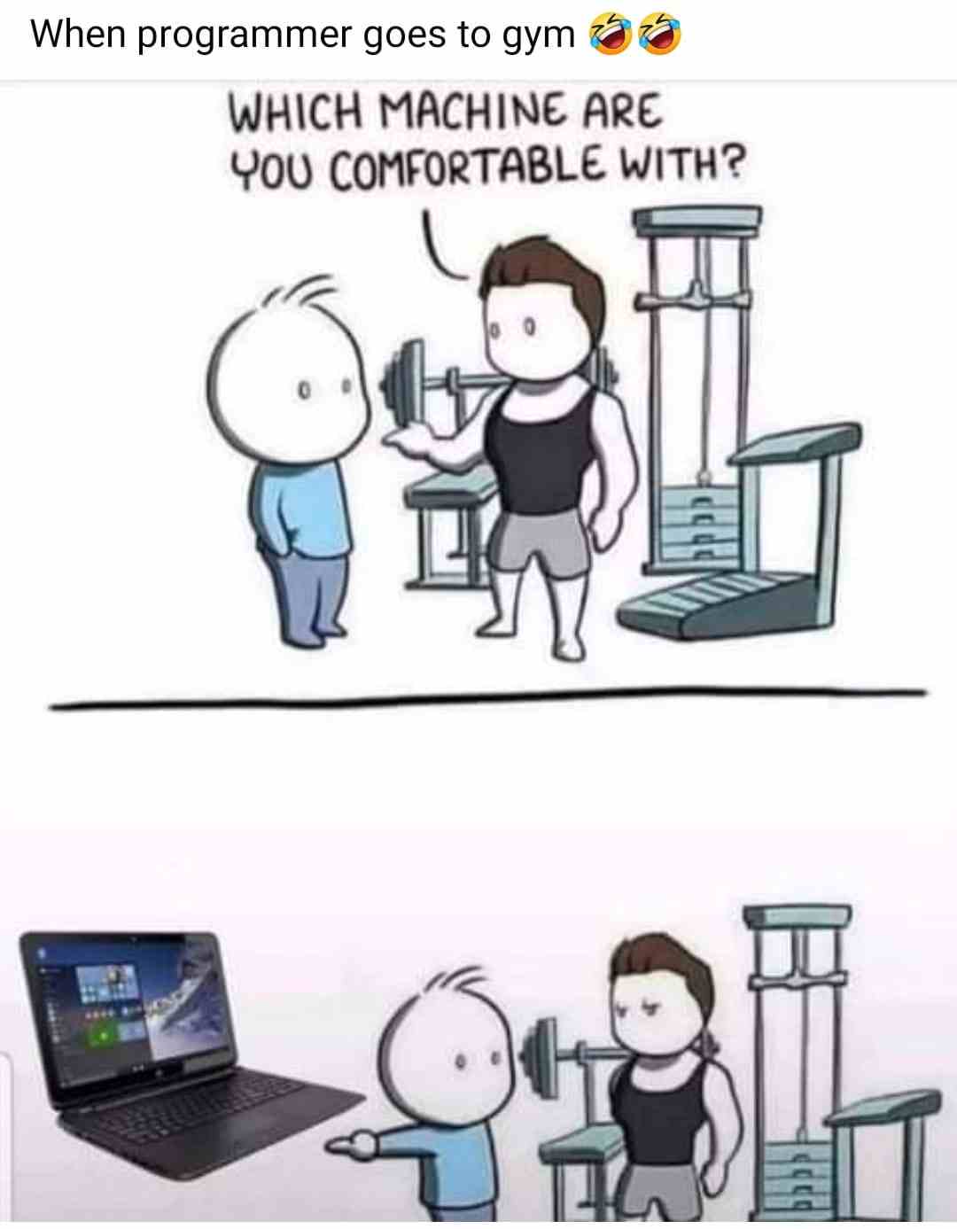 When Programmer goes to gym