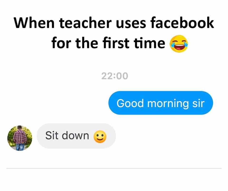 When teacher uses facebook for the first time