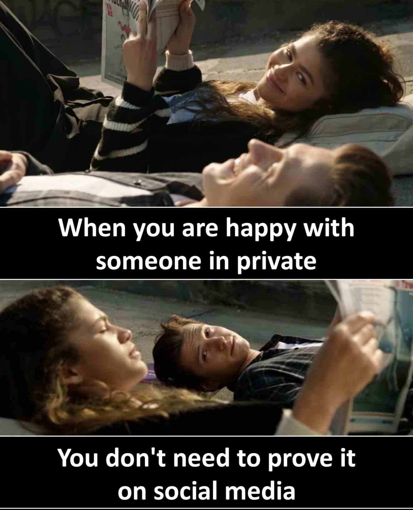 When you are happy with someone in private