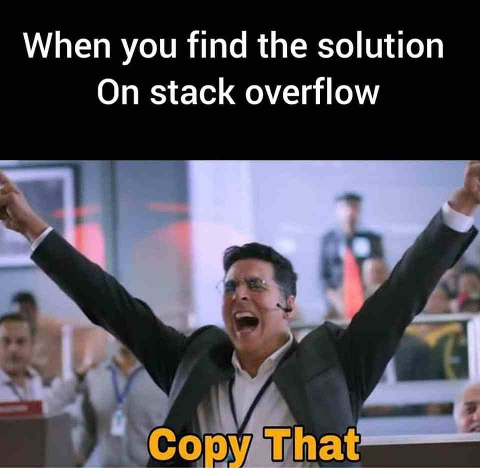 When you find the solution on stack overflow