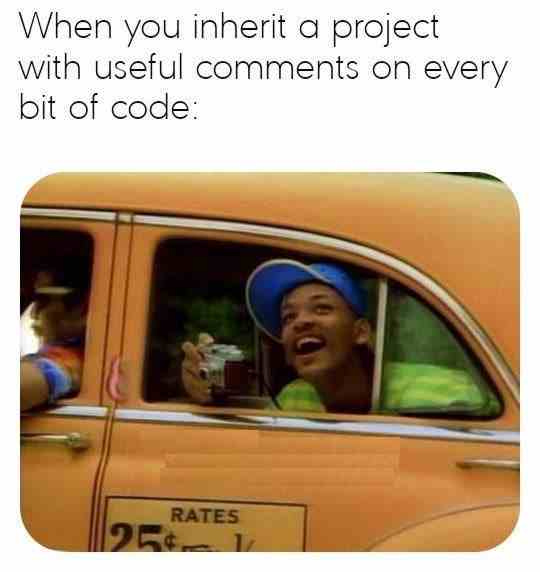 When you inherit a project with useful comments on every bit of code
