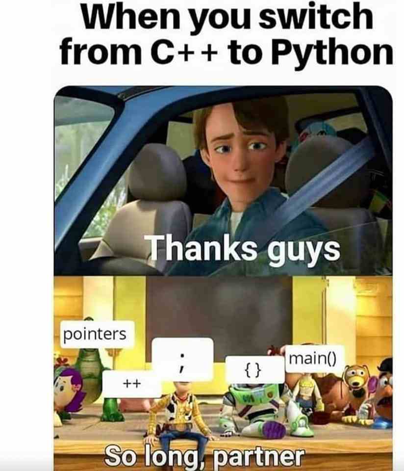 When you switch from C++ to Python
