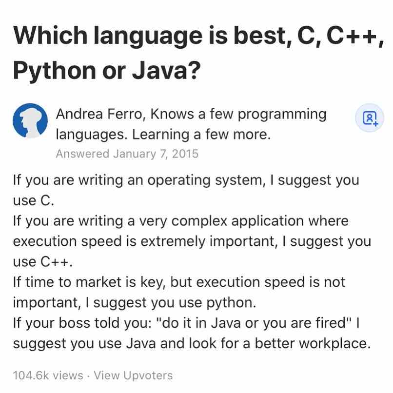 which Programming language is best...