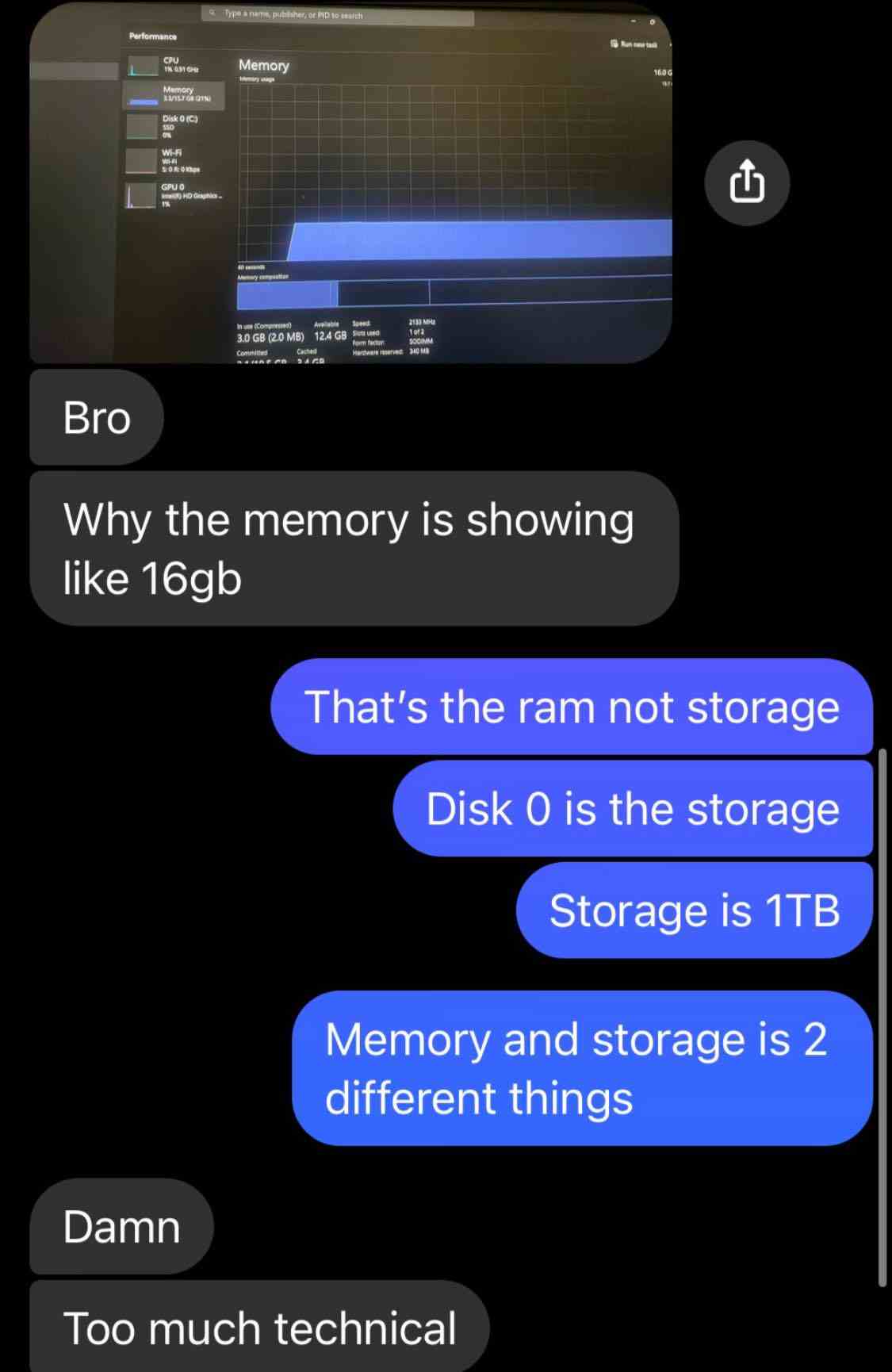 Why the memory is showing like 16GB