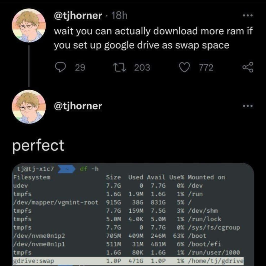 you can actually download more ram